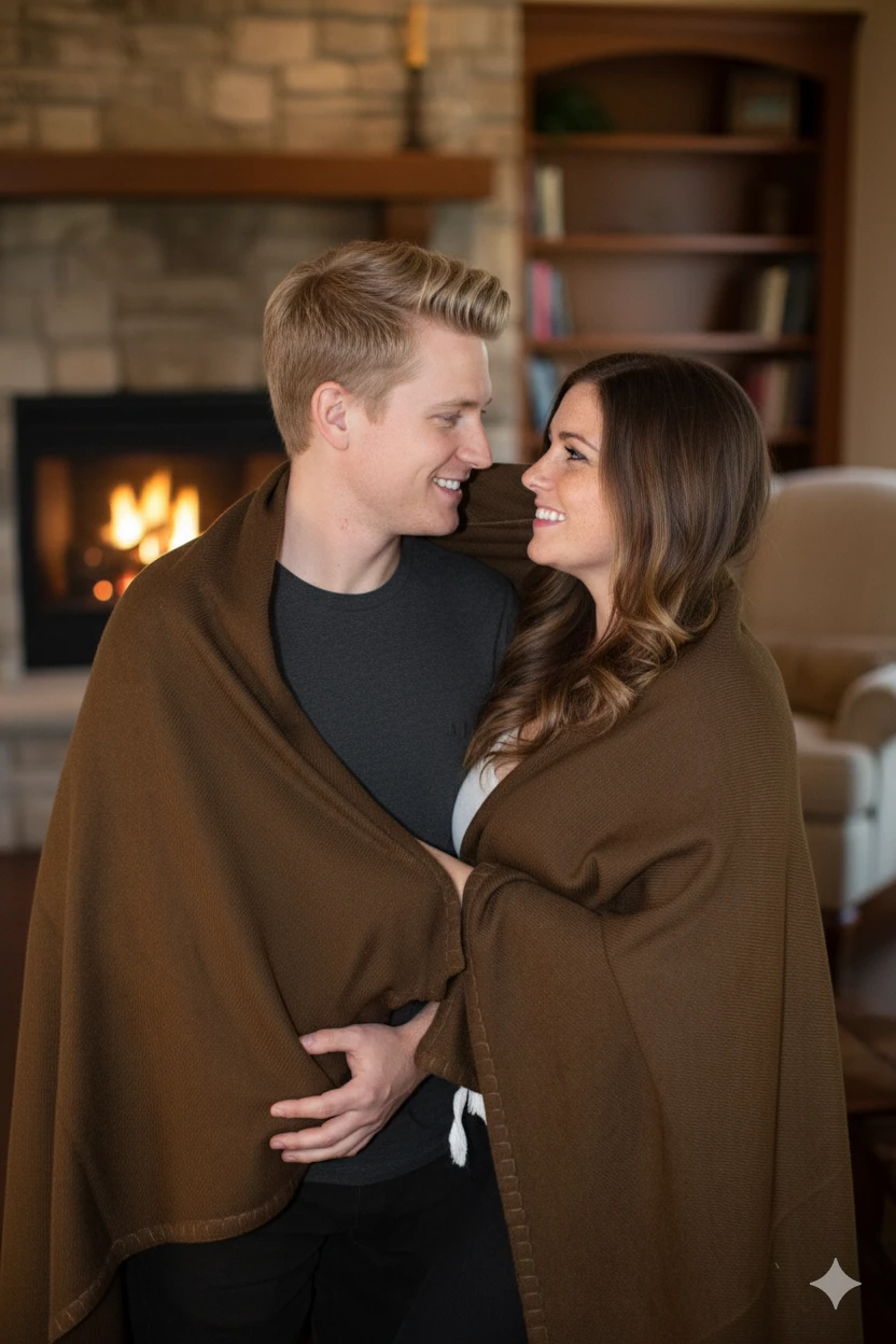 70% Fine Wool & 30% Cashmere Stitched-Edge Blanket – (280x230cm)